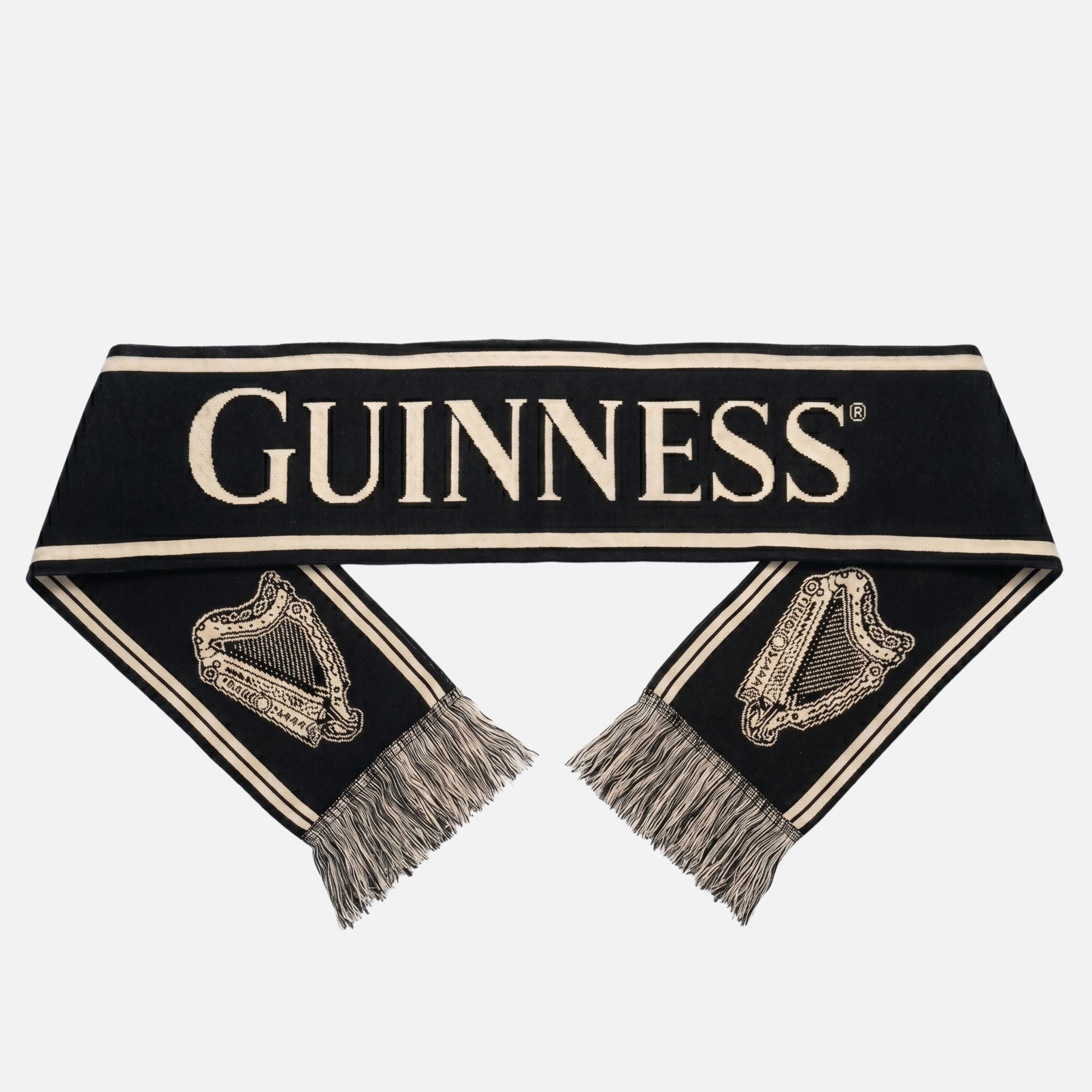 Guinness Black & Gold Sports Scarf – Vintage Harp Knit