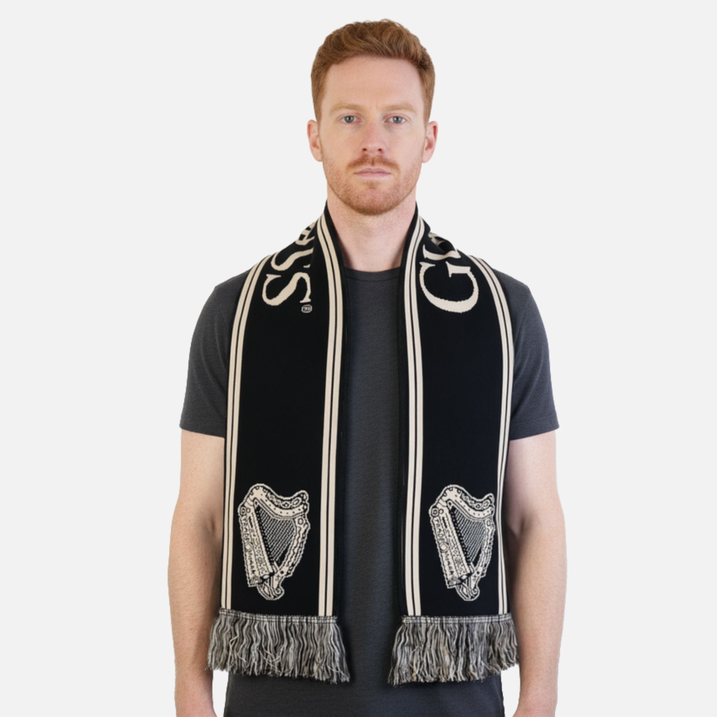 Guinness Black & Gold Sports Scarf – Vintage Harp Knit