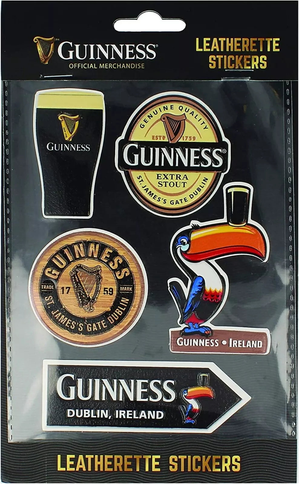 Guinness Leatherette Sticker Pack