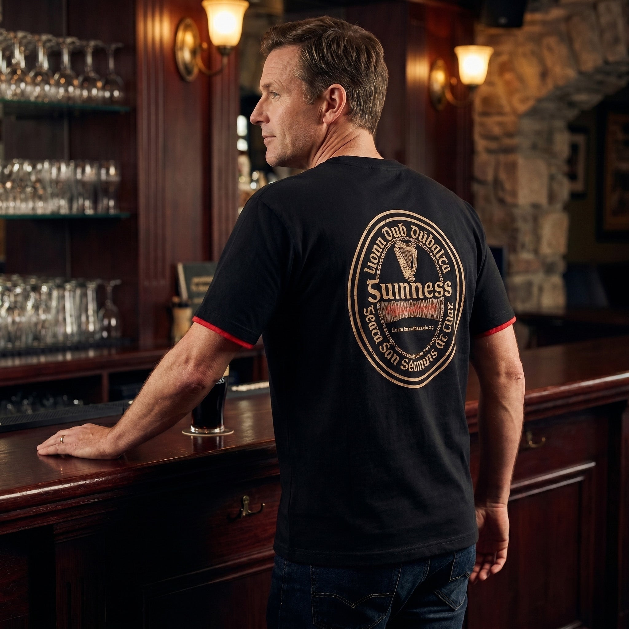 Guinness Gaelic Label Tee – Black