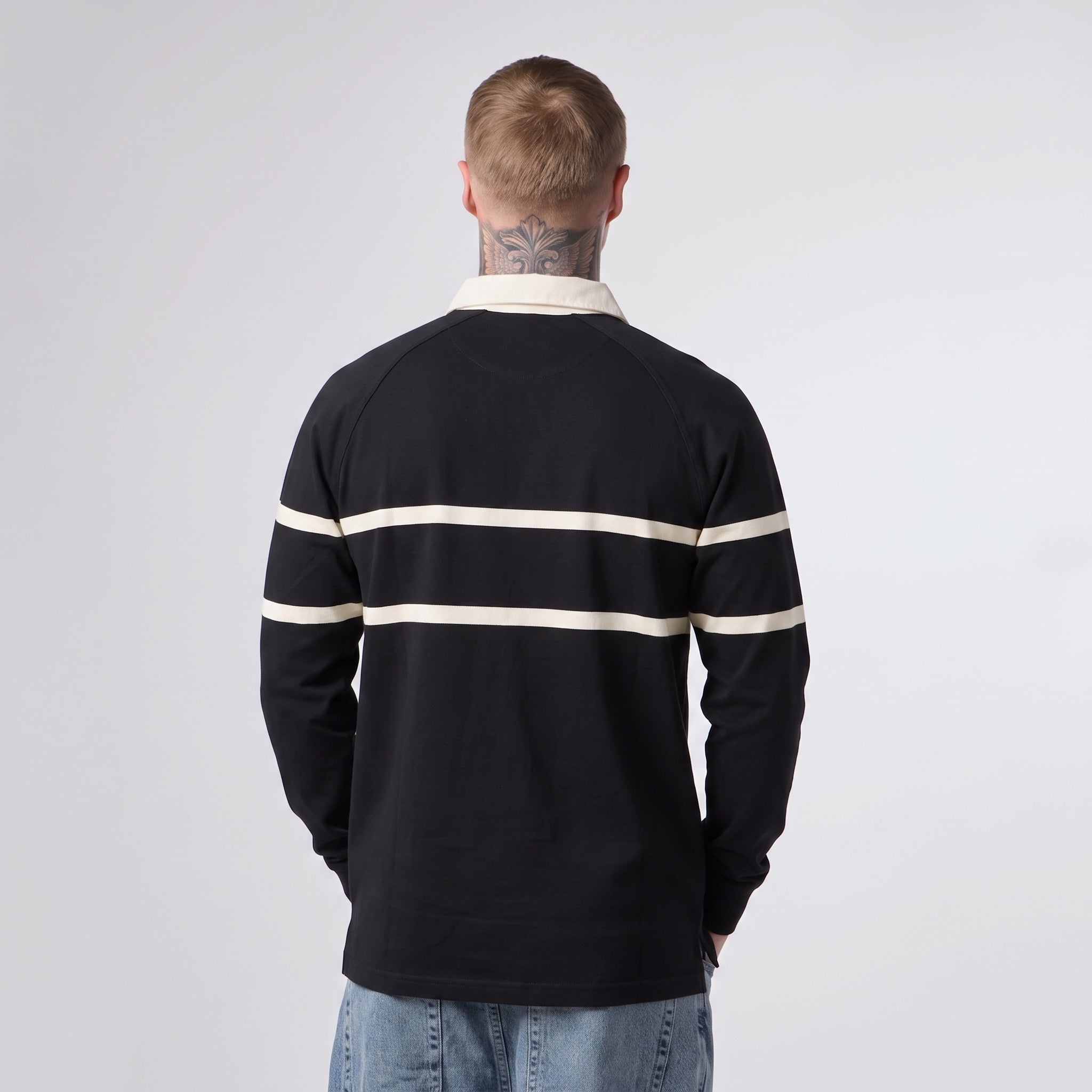 Black and Cream Traditional Rugby Jersey