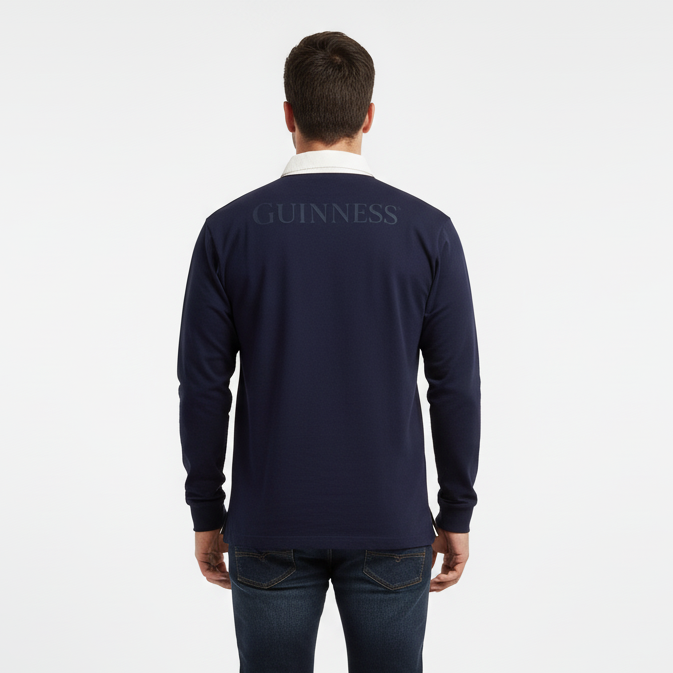 Guinness Navy Long Sleeve Rugby Shirt