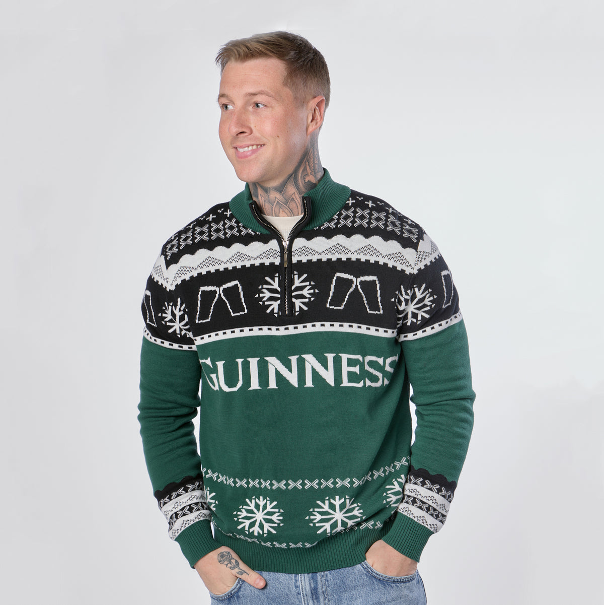 Guinness Holiday Quarter Zip - Green