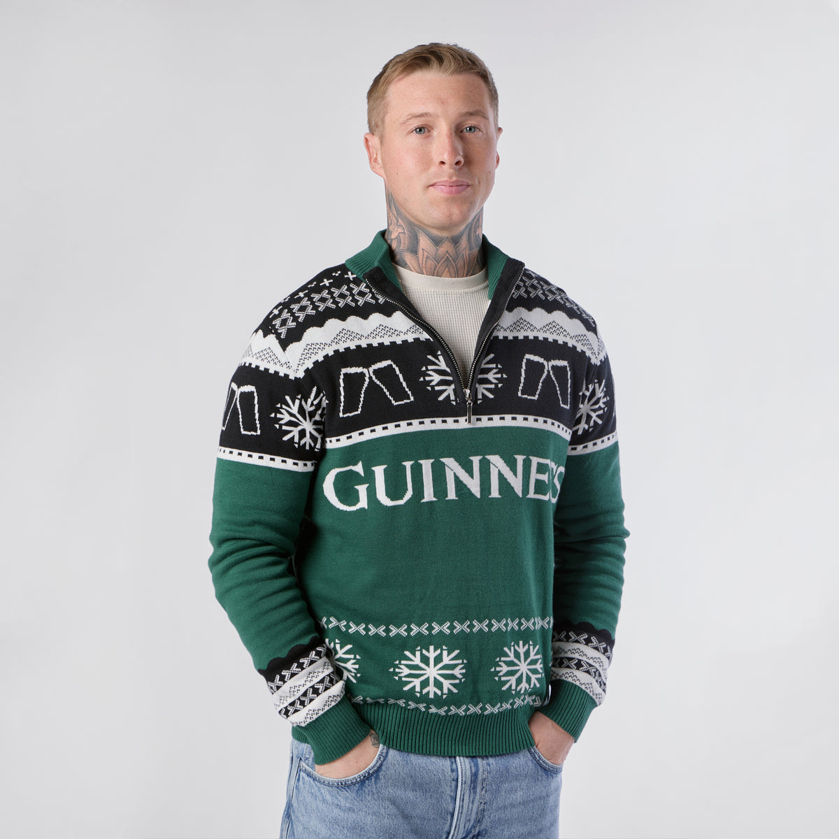 Guinness Holiday Quarter Zip - Green