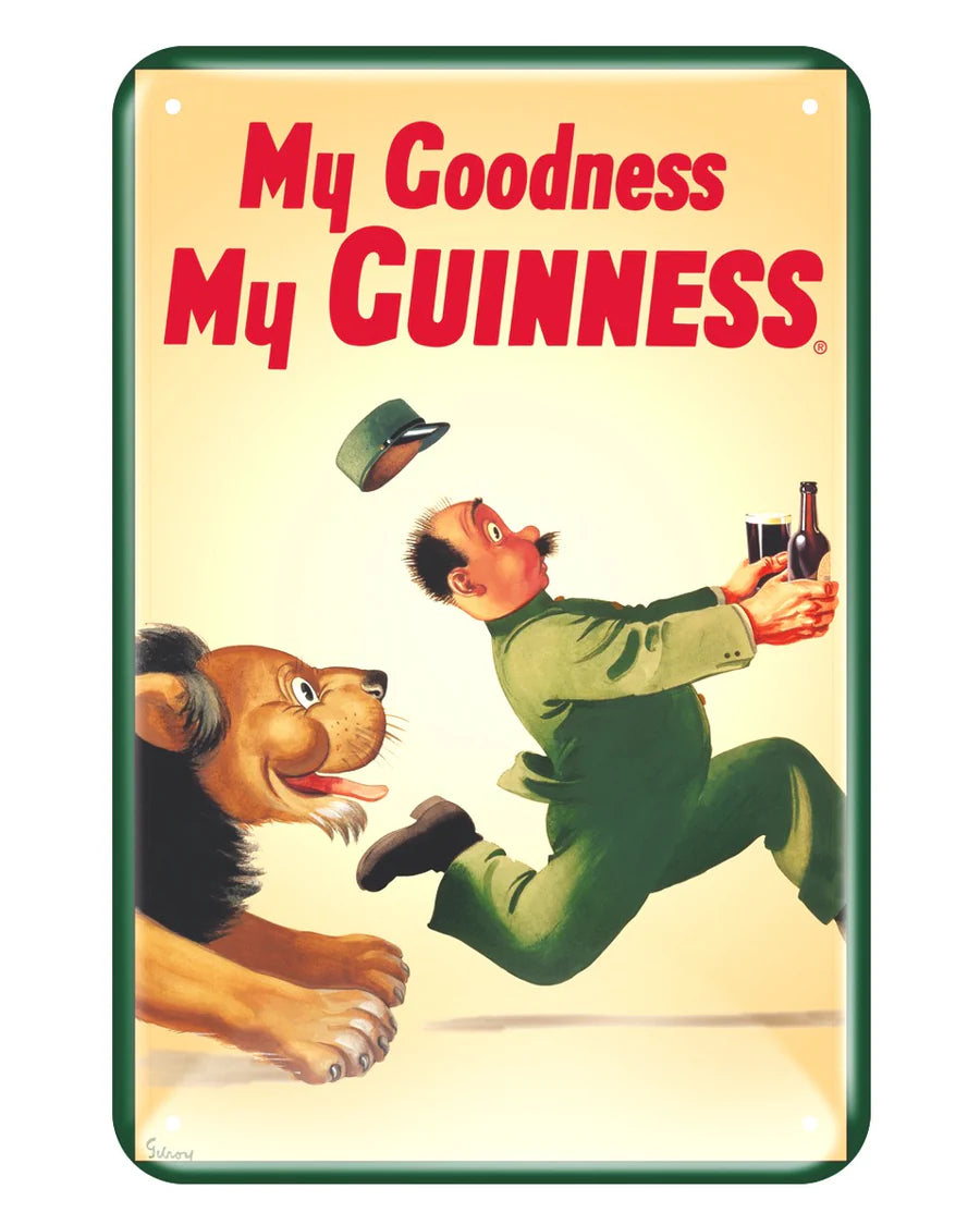 Guinness Metal Sign - Lion Zoo Keeper