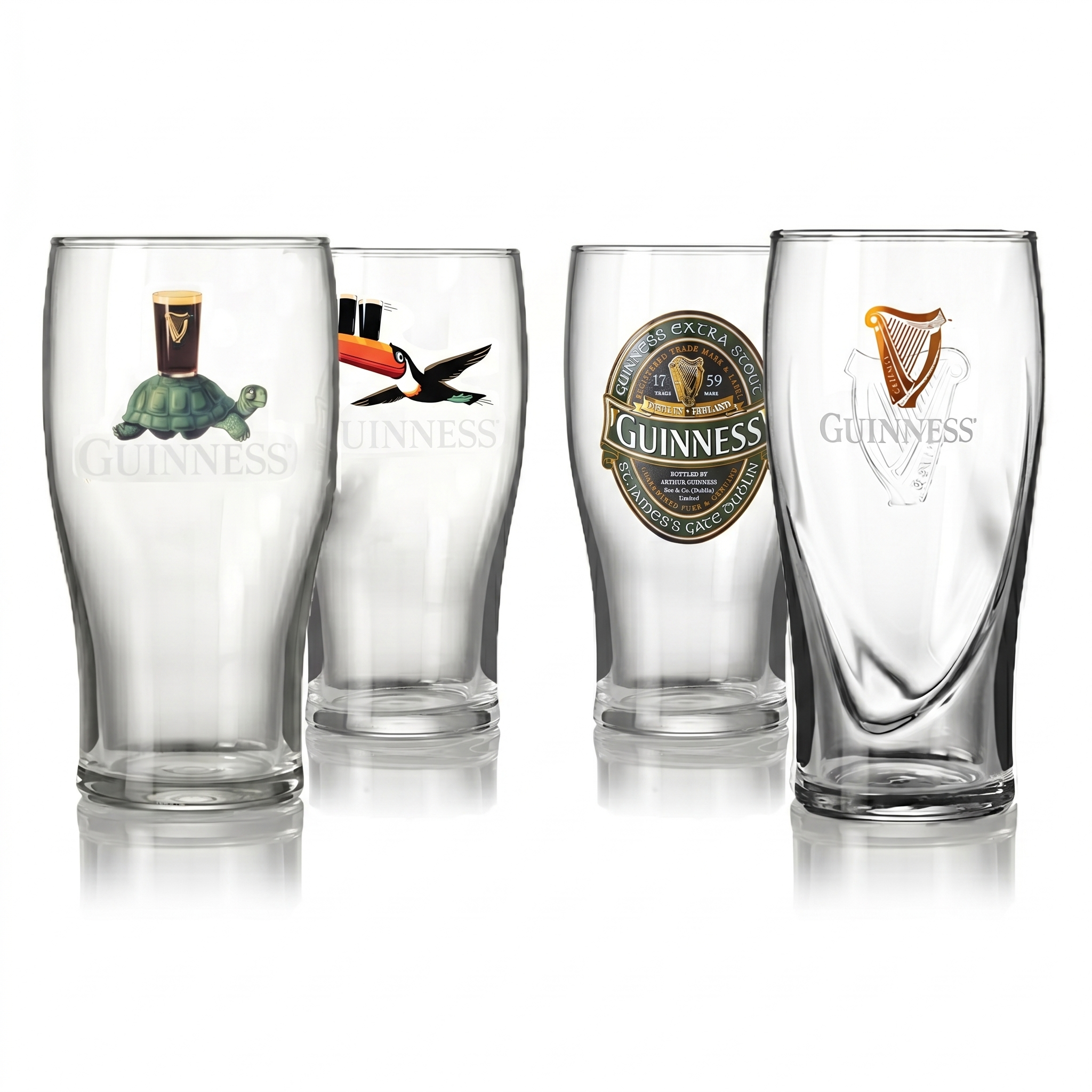 The Ultimate Guinness Pint Glass Gift Set (4-Pack)