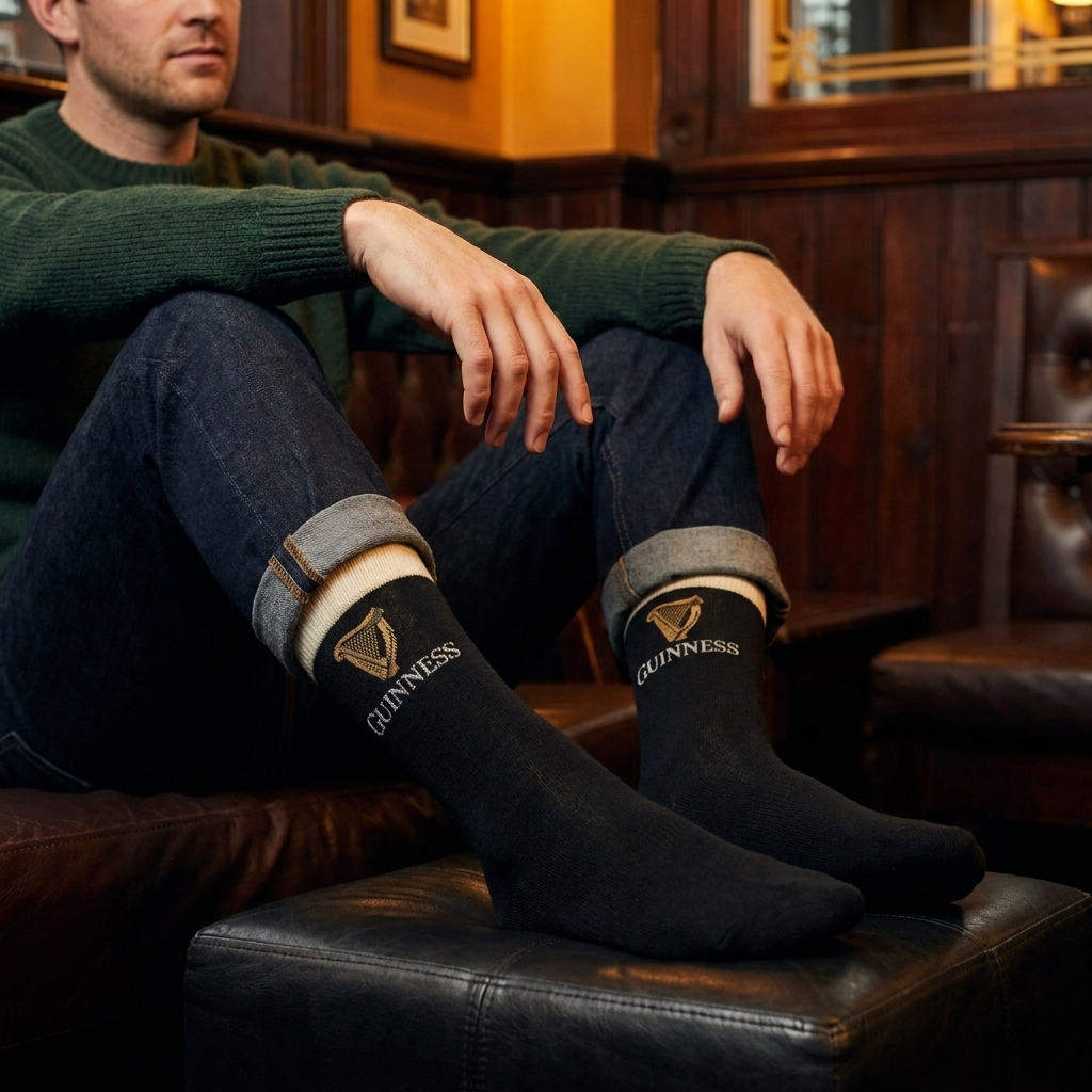 Guinness Pint Crew Socks - Black