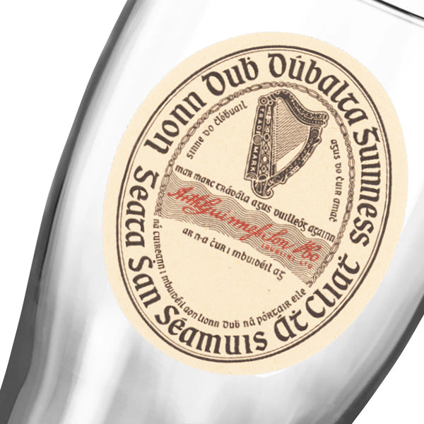 Guinness Vintage Label Pint Glass - 2 Pack