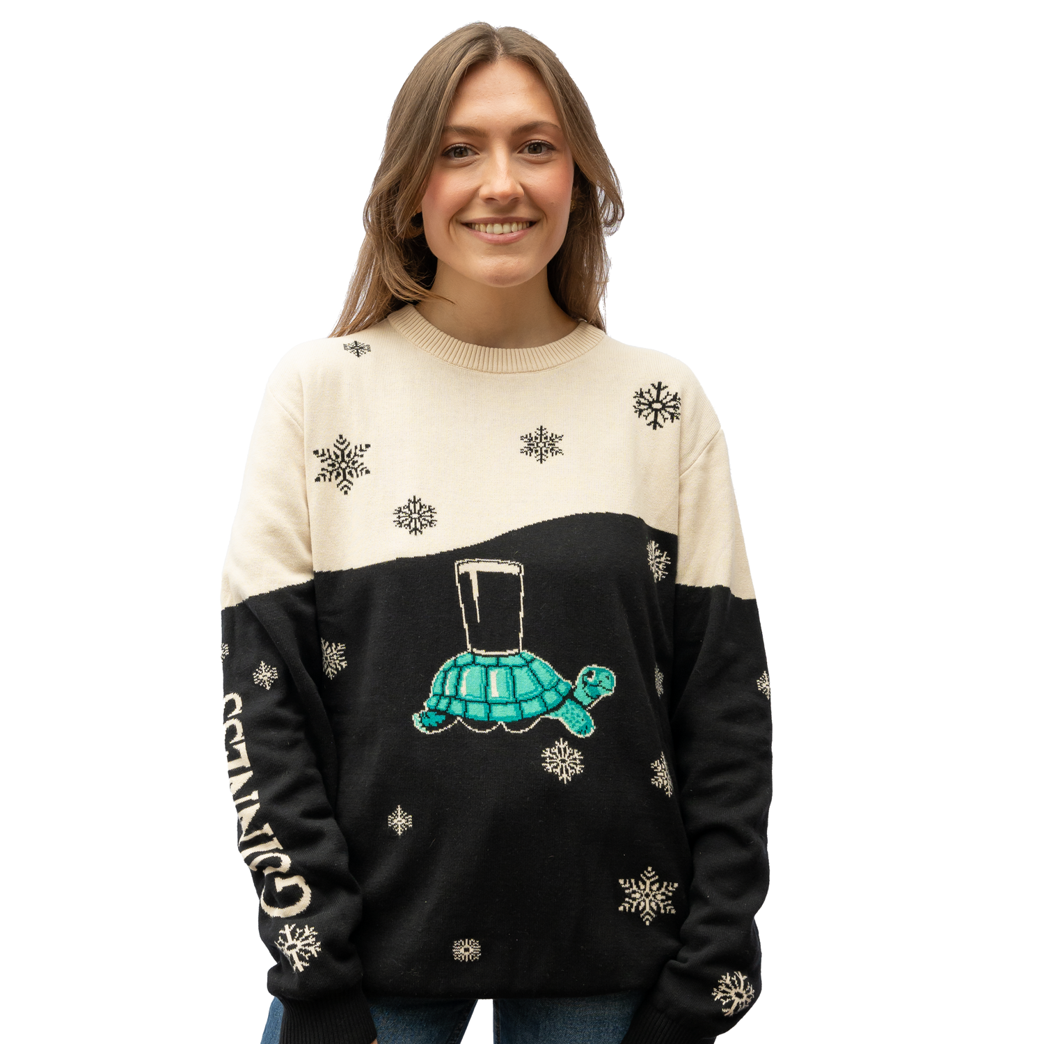 Guinness Holiday Black and Cream Tortoise Sweater