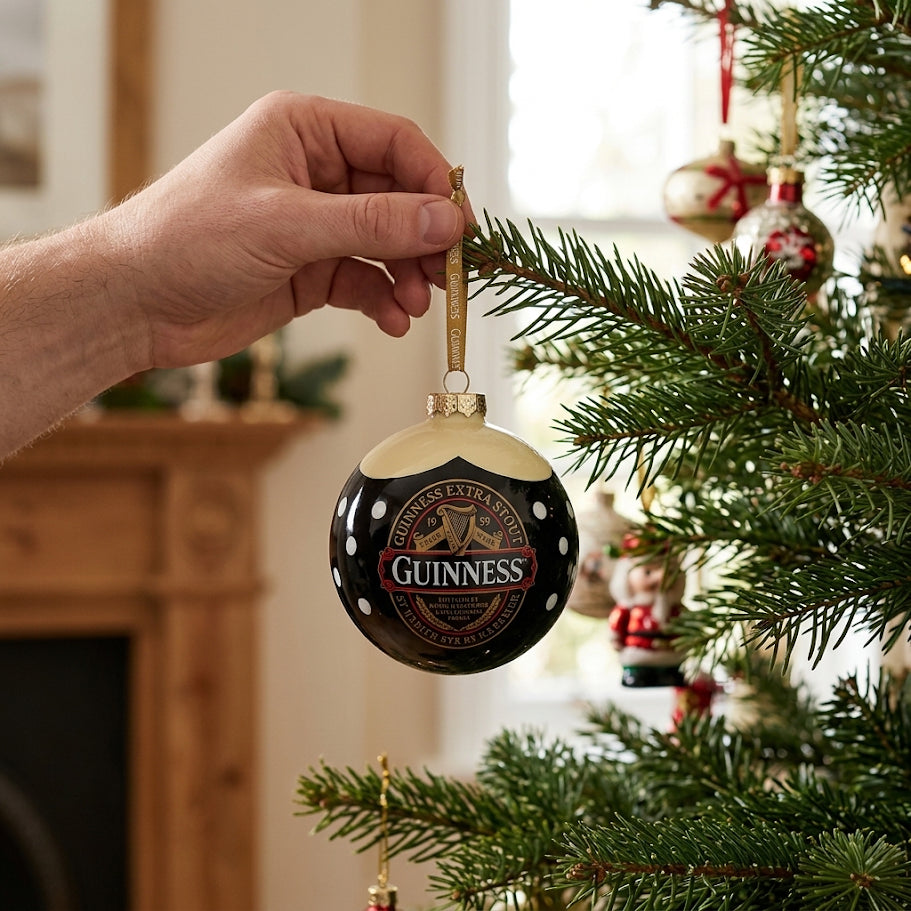 Guinness Classic Label Glass Bauble