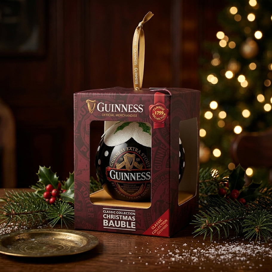 Guinness Classic Label Glass Bauble