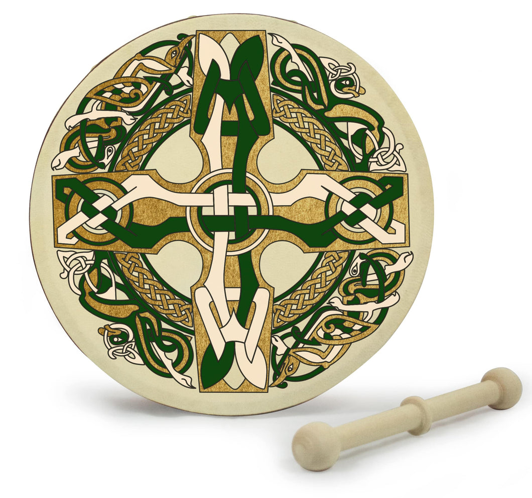 8'' Bodhran - Celtic Cross Design