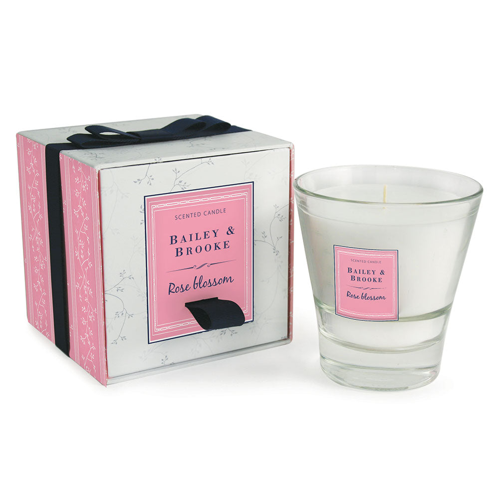Rose Blossom Filled Tumbler Glass Candle