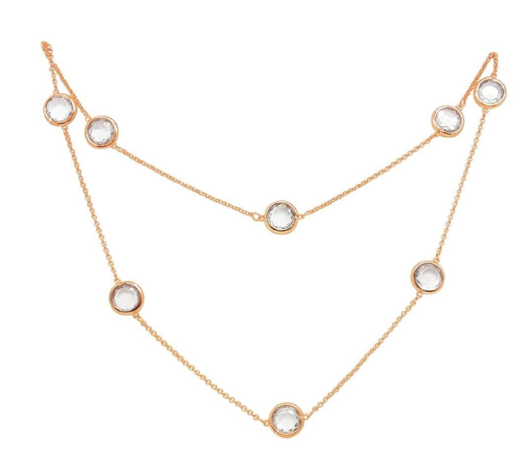 Rose Gold with Clear Stones Necklace