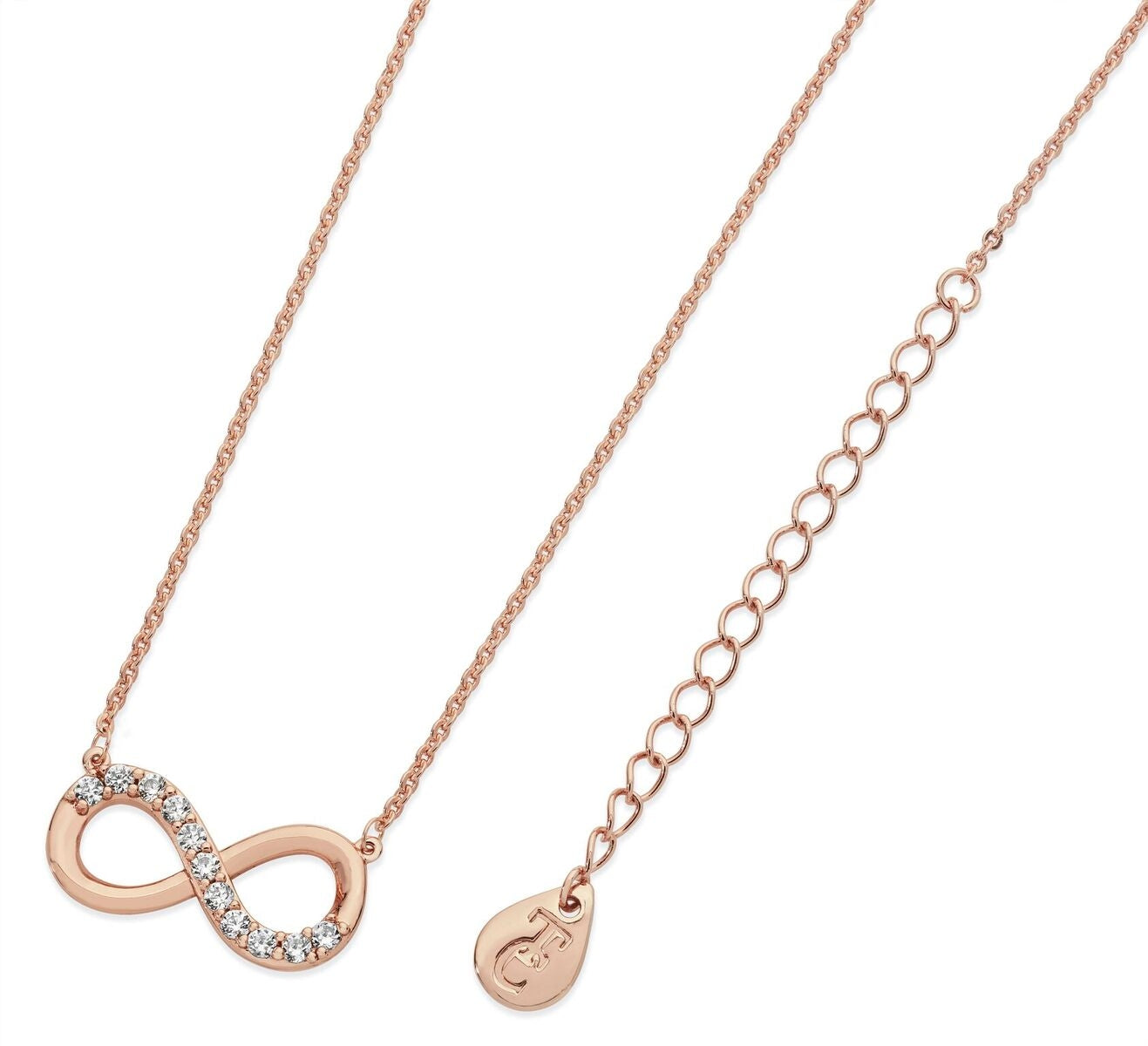 Rose Gold Part Stone-set Infinity Pendant