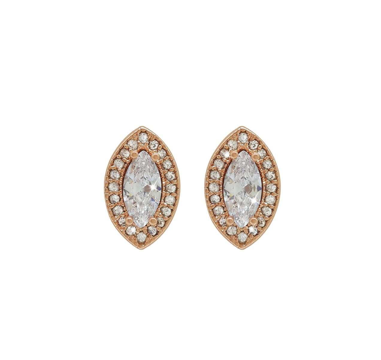 Rose Gold Marquise Cut Earrings