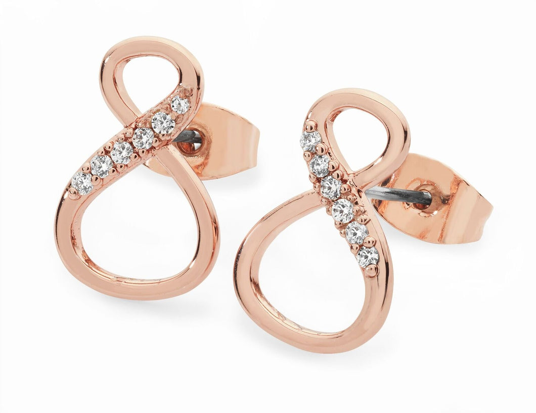 Rose Gold Infinity Studs Earrings