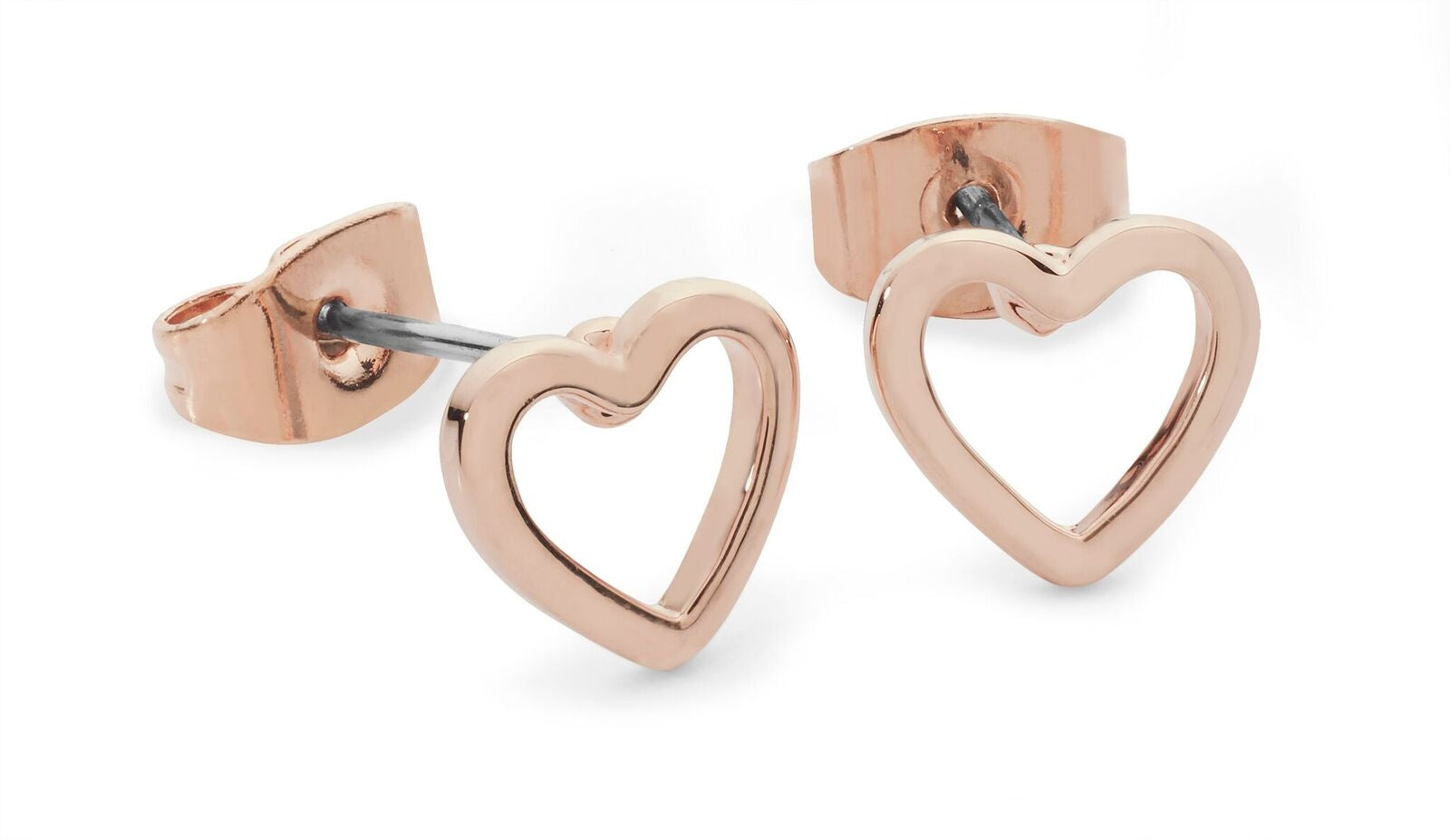 Rose Gold Heart Drop Earrings