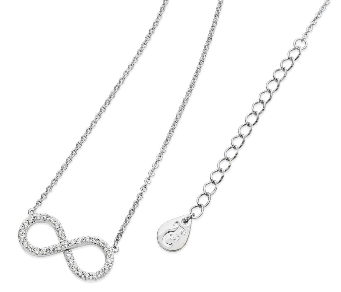 Silver Stone Set Infinity Pendant