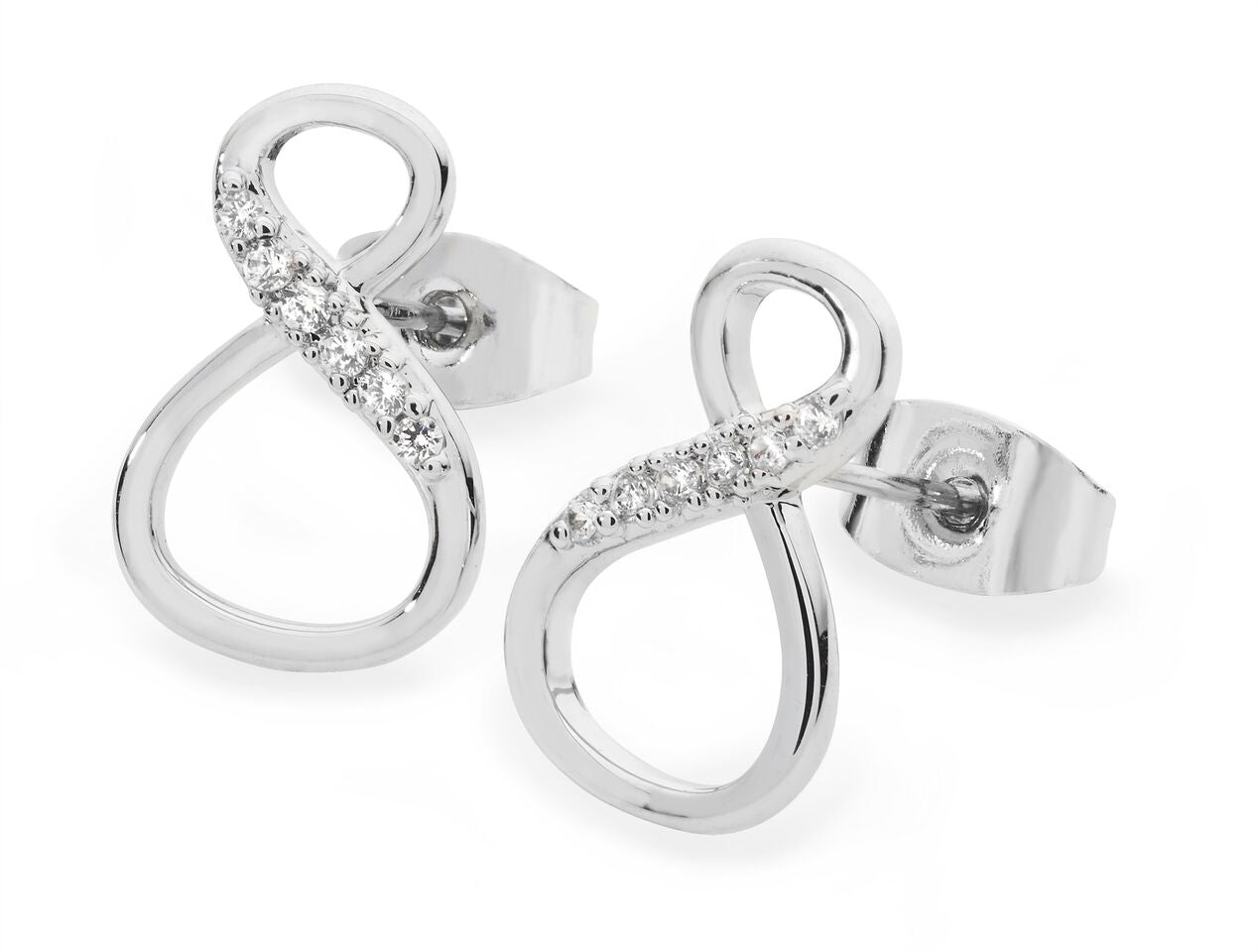 Silver Infinity Shape Studs Earrings