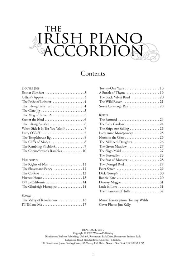 The Irish Piano Accordion Tunes Book