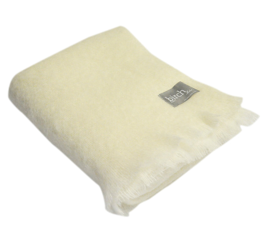Mohair Throw - Clear Ivory