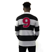 Load image into Gallery viewer, Grey and Black Striped Rugby

