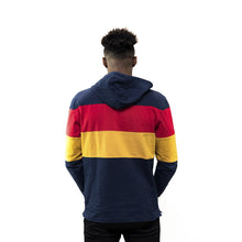 Load image into Gallery viewer, Navy Panelled Hooded Rugby Jersey
