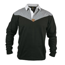 Load image into Gallery viewer, Heritage Charcoal Grey and Black Long Sleeve Rugby Jersey
