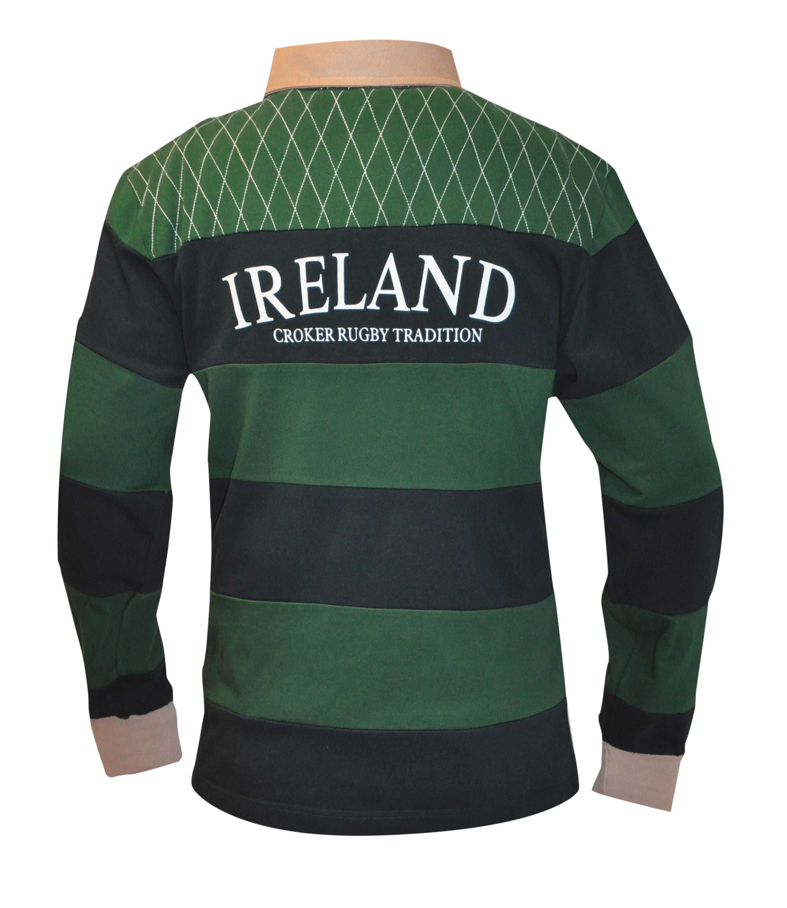Green and Navy Traditional LS Rugby