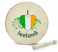 Load image into Gallery viewer, 8&#39;&#39; Bodhran - I Love Ireland Tri Color Design
