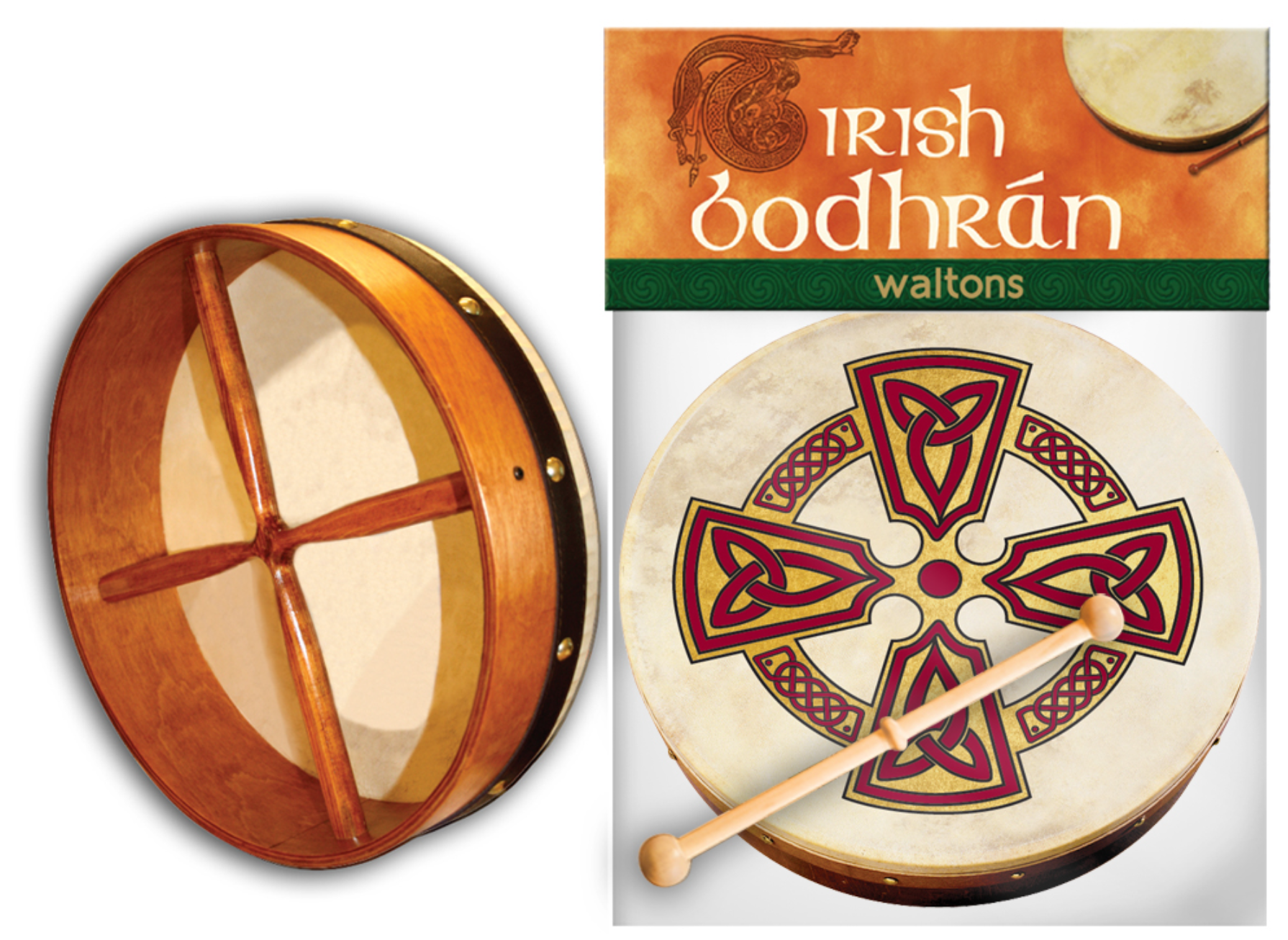 8'' Bodhran - Kilkenny Cross Design