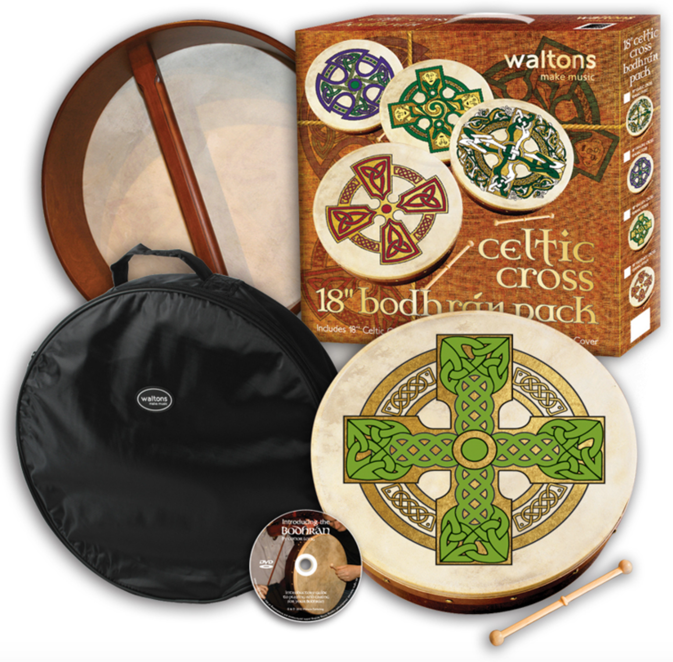 18'' Bodhrán Pack - Cloghan Cross Design