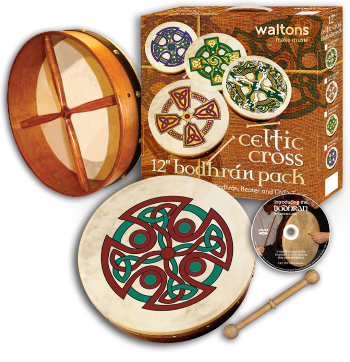 12'' Bodhrán Pack - Carew Cross Design