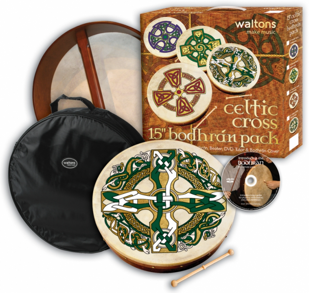 15'' Bodhran Pack - Celtic Cross Design