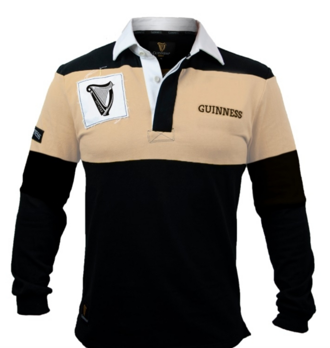 Traditional Rugby Jersey with Cream Panel and Harp Logo Patch