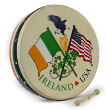 Load image into Gallery viewer, 15&#39;&#39; Bodhran - Irish USA Flag Rim Design
