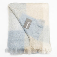 Load image into Gallery viewer, Mohair Throw - Blue, White &amp; Bone Check
