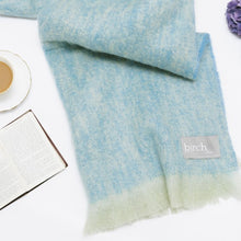Load image into Gallery viewer, Mohair Throw - Blue &amp; Green
