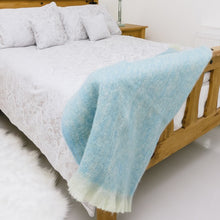 Load image into Gallery viewer, Mohair Throw - Blue &amp; Green
