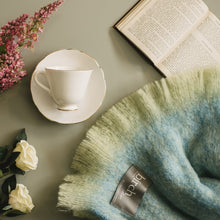 Load image into Gallery viewer, Mohair Throw - Blue &amp; Green
