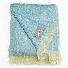 Load image into Gallery viewer, Mohair Throw - Blue &amp; Green
