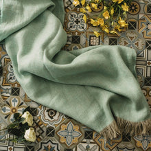 Load image into Gallery viewer, Linen Throw - Mint Green
