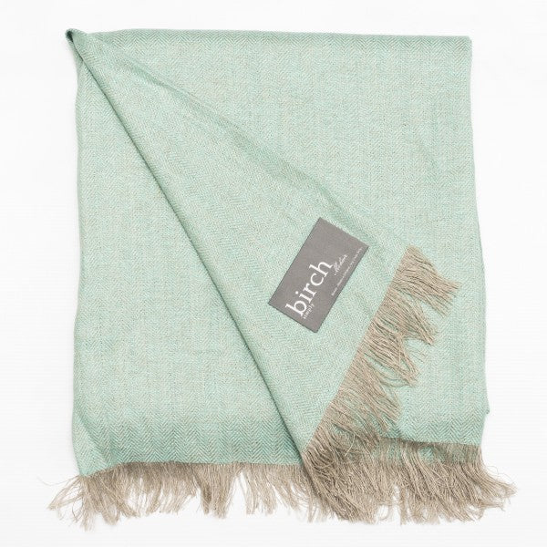Linen Throw - Mint Green