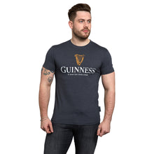 Load image into Gallery viewer, Navy Distressed Harp Logo Tee
