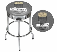 Load image into Gallery viewer, Guinness Chrome Ribbed Bar Stool - Line Art Pint

