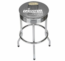 Load image into Gallery viewer, Guinness Chrome Ribbed Bar Stool - Line Art Pint
