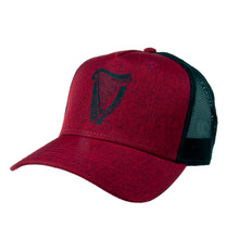 Load image into Gallery viewer, Trucker Premium Black &amp; Red Rubber Harp Cap
