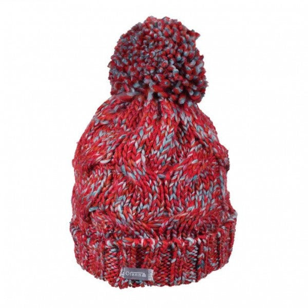 Pink and Blue Fleck Bobble Hat